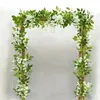 Flores decorativas 1.8m Wisteria Artificial for Wedding Arch Decoration Fake Plants Folhagem Rattan traseiro Diy Faux Ivy Wholesale