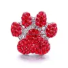 Afitros shinestone cão pata snap button jóias de coração descobertas de jóias de 18 mm Botões de metal snaps
