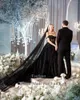 Party Dresses Toofgon Black Glitter Tulle Long Prom Women Appliques Lace Formal Occasion Dress Transparent Evening Gowns 2024