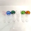 Latest Color-matching Glass Pipe 6 Colors Smoking Tobacco hand Pipes cigarette filter oil Burners Bowl tool accessories