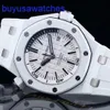 AP Pilot Wrist Watch Royal Oak Offshore 15707 Rare White Ceramic Materif