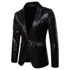 Veste de blazer décorée brillante brillante pour hommes club de nuit graduation hommes costume blazer homme costume de scène usure pour chanteur 240408