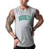 1898 Brooklyn York Imprimé Fashion Fitness Vest Men Bodybuilding Stringer Top Top Cotton Sports Sports Sonnlet Gym 240416