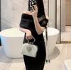 Drawstring Shinny Rhinestone Evening Bag For Women Designer Love Hearts Pattern Banquet Clutch Fashion Wedding Party Female Purse 2024