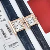 U1 Top-klass AAA Classic Elegant Designer Watch Fashion Quartz Movement Square Tank Women Gold Silver Watches Montre de Luxe Leather Strap Wristwatches