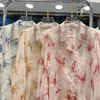 Blusas para mujeres que salpican camisetas de cuello de diamantes para mujeres 2024 verano de primavera de manga larga