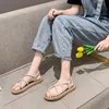 Sandaler Womens Fairy Style Trendy New Summer Fashion Casual Internet Celebrity Lace-up Roman Slippers Ins Tide Flats Shoes For Ladies A092