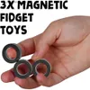 Nyhetsspel stressbeständig magisk ring fidget rotator magnetiska armband dragkedjelösa figet leksak rekvisita verktyg barns stresslättnad leksaker q240418