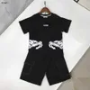 Brand baby tracksuits child summer suit kids designer clothes Size 120-170 CM Symmetric logo printing boys T-shirts and shorts 24April