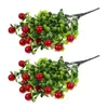 装飾的な花2pcs偽の果物植物装飾品の枝キッチンダイニングテーブルの装飾