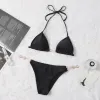 2024 Designer Bikinis Sets Frau sexy Badeanzug Luxus Metallbrief Kette Bikini Sommer Badebekleidung Strand Badeanzüge Drei-Punkte-Badeanzug