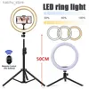 Ciągłe oświetlenie LED DIMMABLE Ring Light do fotografii Selfie Silanie z statywem 50 cm odpowiednim do Tiktok YouTube wideo transmisja na żywo Pierścień Pierścień Y240