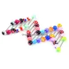 Tongue Rings 100Pcs/Lot Body Jewelry Fashion Mixed Colors Tounge Bars Barbell Piercing Drop Delivery Dhsz4