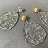 Boucles d'oreilles en peluche exagérée Généraire géométrique Résine transparente de grande taille