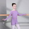 Стадия ношения моды Girl Ballet Gymnastic Lotard Off Plouds Dance Elive Top Sweater Top Shorts коленные колодки детская одежда обертка