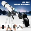 Apertura de alta potencia de 80 mm Telescopio astronómico de 600 mm para adultos, principiantes y niños - telescopio refractor totalmente recubierto para uso profesional