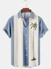 Herren lässige Hemden Hawaiian Shirt Herren Sommer 3d Kokosnussbaum gedruckter Urlaub Kurzarm Tops T -Shirt übergroße Bluse Kleid