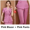 Pantaloni da donna a due pezzi Naviu Pink Pink Pantaloni Design Sust Short Short Short per Women Professional Office Wort Wear Blazer e