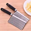 Potato Wavy Edged Knife Stainless Steel Kitchen Gadget Vegetable Fruit Cutting Peeler Cooking Tools Kitchen Knives Accessories