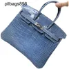 Women BrKns Handtasche Echtes Leder 7A Handswen Crocodile Bauch 25 cm elegant modisch luxuryb9ys