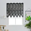 Vorhang 1pc schwarzer Pfauspitze kurz für die Küche kleines Fenster floral schiere Drape El Veranda Home Dekoration #e