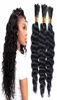 Black de cheveux bouclés profonds 3pcs Blacks noirs naturels cheveux pour tresser sans trame 8a Grade4074729