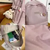 Backpack Small Label Moda Moda Solid Color Student Mulheres Mochilas Pingente Pingente Teenage Girl School School Besign Bag