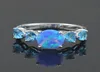 Cluster anneaux bijoux de mode Blue Fire Opal Stone pour les femmes taille 55 65 75 85 OR8475299328