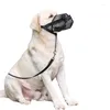 Hundhalsar nos för att skälla andningsbara mesh korgar hundar husdjursmaterial justerbara valp muzzlar förhindrar bita slickning