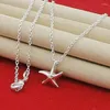 Pendants Chuangcheng 925 Sterling Silver Starfish Pendant Collier Chain pour femmes Bijoux de fiançailles de mariage