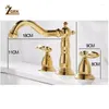 Robinets de lavabo de salle de bain 3 PCS Double support