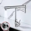 Keukenkranen 304 Roestvrij staal loodvrije vouwkraanmixer 360 graden Swivel enkele handgreep nikkel gootsteenbekken Taps