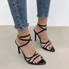 Dress Shoes zomer vrouwen met hoge hakken sandalen mode sexy buckle strap piep teen hoge hakken vrouw stiletto stripper ontwerper