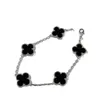 Designer Brand Van High Version V Bracelet Gold Clover com White Beihong Jade Chalcedony Black Agate More Styles Logo