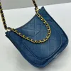 10A Luxur Designer Bag Women Denim Bag Underarm Hobo Bag Chain Tygväskor Fashion Handväska 24p Chanells Väskor