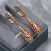 Dangle Earrings Gulkina National Style Hollow Out Out Out Aute 585 Rose Gold Color Smooth Wave Pendant Wedding花嫁細かい宝石