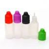 Lagerflaschen 200 Sets 10 ml leere Plastik -Tropfenflasche mit mehrfarbiger kindersicherer Kappe und lange dünne Spitze E Flüssigkeitsnadelvail