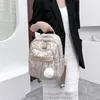 학교 가방 고품질 안티 도프 배낭 가죽 직물 단색 디자인 레이디의 책장 통근 여행 여자 가방 2024 주머니