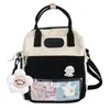 Sacs d'école y2k coréen japon kawaii ita sac canets mignons filles transparentes poche esthétique épaule crossbody body women's mode sacs à dos