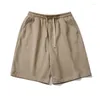 Shorts masculinos moda simples cor sólida cor de fitness de fitness string de jeito 2024 Summer Mens Leisure Lace-up Short Pant masculino