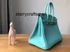 Frauen Luxus Handtasche L VIP Direktor Wachs Thread Original Togo Cowhide Handtasche 30 16 cm Gold Schnalle Macaron Blau