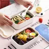 Bento scatole a microonde a doppio strato per pranzo in acciaio inossidabile pp bento box portatile container drop shipping l49