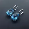 Orecchini per borchie CSJ Big Stone 32ct Skil Natural Blue Topaz 925 Sterling Silver Fine Jewelry for Women Wedding Engagment Party Gift