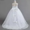Girl's Dresses Tailing Girls Formal Dress White Bridesmaid Kids Clothes Children Long Princess Party Wedding Evening Costume 12 13 14 Years