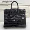 Femmes brkns sac à main en cuir authentique 7a Handswen High brillant Pearl Crocodile Skin Gol