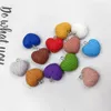 Charms 10pcs Kawaii kolorowe serce urocze żywica ręcznie robiona imitacja przędzy pływający wisiorek płaski biżuteria DIY