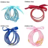 Bracelet de mode bleu foncé arc brillant bracelets de gelée de silicone remplie de silicone bracelets 5pcs / set cadeau de la journée pour enfants