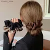 Cabeto de goma El último cabello elástico de seda elegante para mujer coreana con cintas de color sólido para la cola de caballo para mujer accesorios para el cabello Y240417