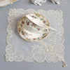 Table Cloth Beige Bead Flowers Embroidery Cover Kitchen Christmas Wedding Dining Tablecloth Decoration And Accessories