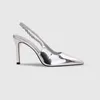 Dress Shoes Silver Wedding Rhinestone Toe High Heels Spring Summer Baotou Stiletto Chain Sexy All-in-one Sandals